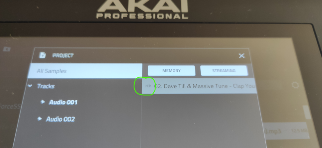 Akai-Force-DJ Howto: Select Stream from Disk