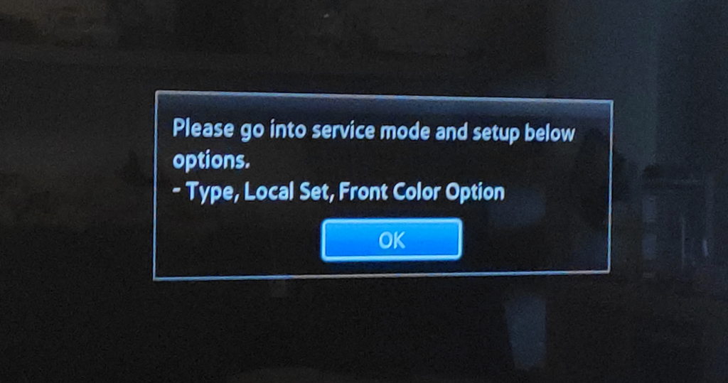 Samsung UE55F8090 Fehler nach einschalten