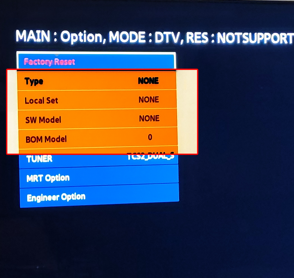 Samsung UE55F8090 Servicemenü 1