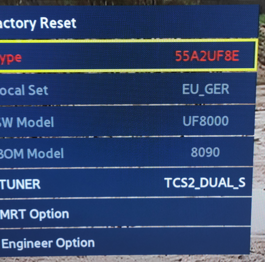 Samsung UE55F8090 Servicemenü Fixed 1