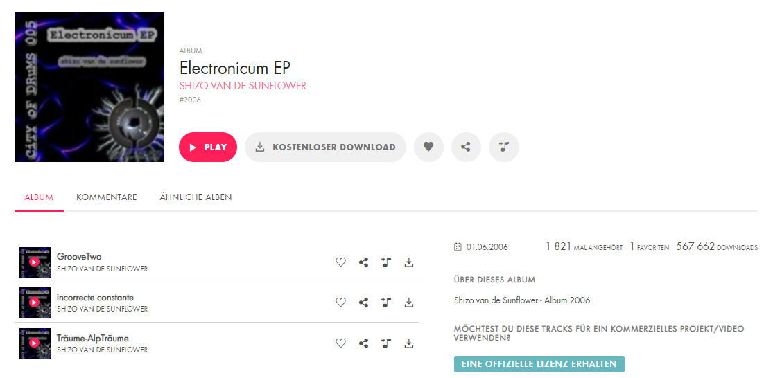 Electronicum EP Jamendo Stats