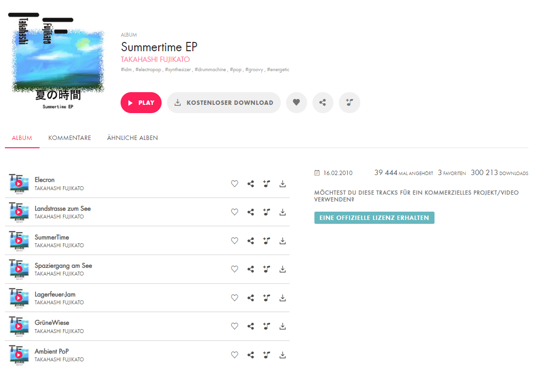 Summertime EP Jamendo Stats