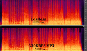 Frequenzspektrum WAV und MP3