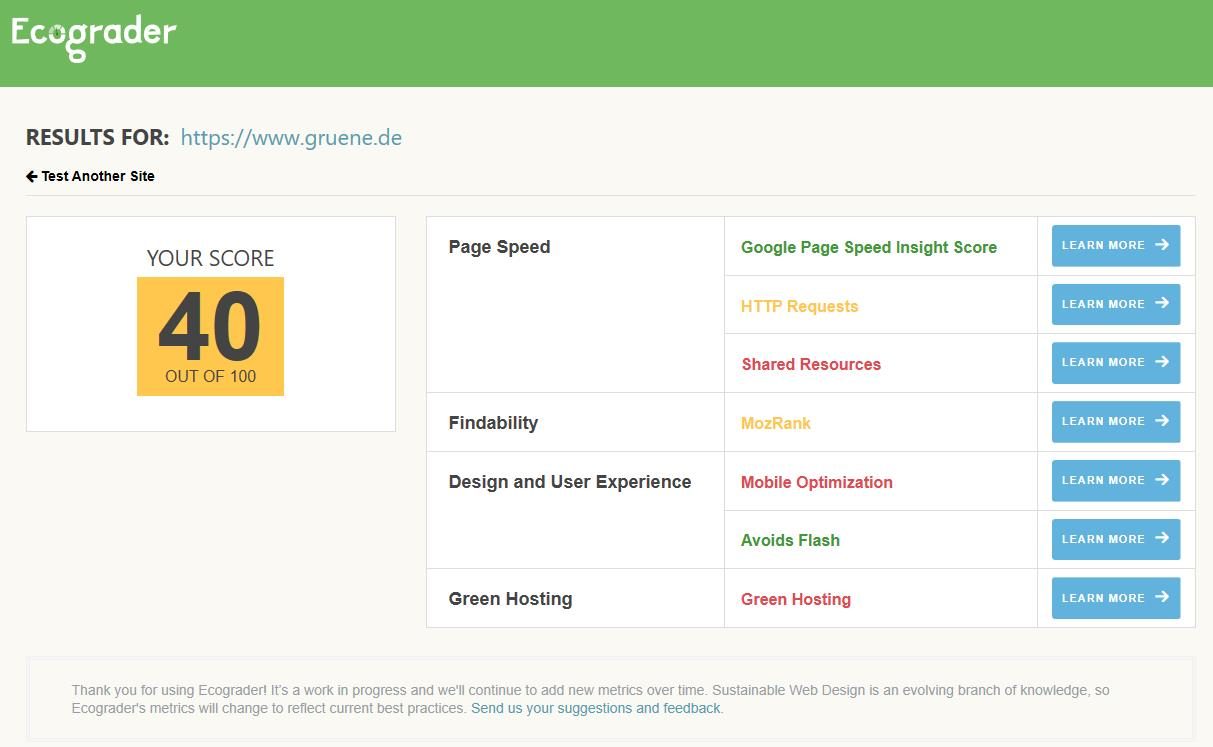 Nachhaltiges Webdesign =0) | ec grüne