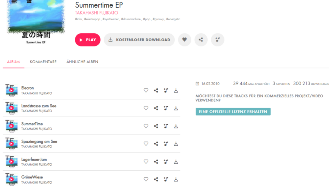 Neues Album Takahashi Fujikato – Summertime EP