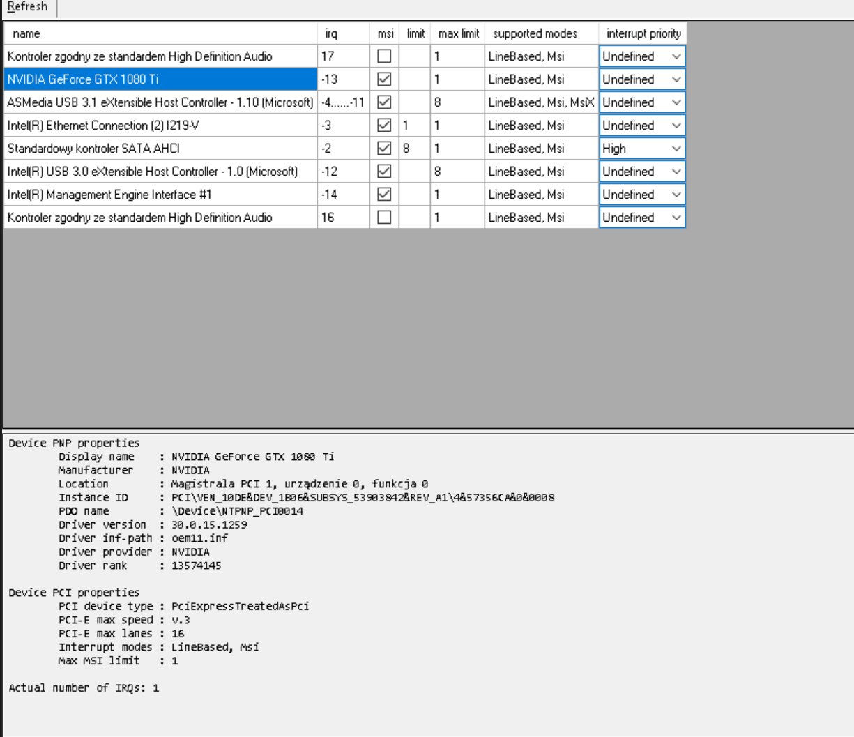 Latenz Tuning mit MSI Tool V3
